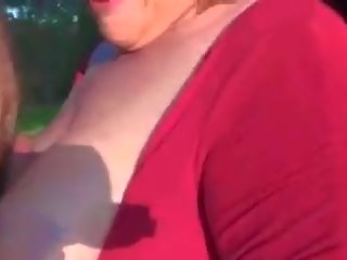 Big Tits Granny Gives Road Head Oudoors in Car Meet.