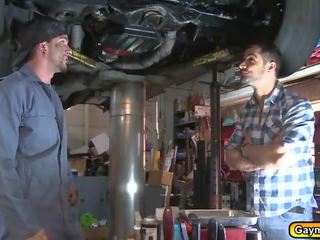 Gay sucking and anal fuck in the garage