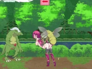 Guild meister &vert; peringkat 1 &vert; scarlet berambut muda perempuan subdued oleh lizard monsters dan bos kepada mendapatkan beliau faraj diisi dengan beban daripada air mani &vert; hentai permainan gameplay p1