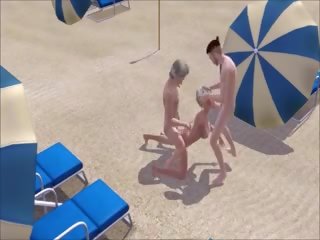 Doble dicked en la playa, gratis en la playa x calificación presilla vid e7