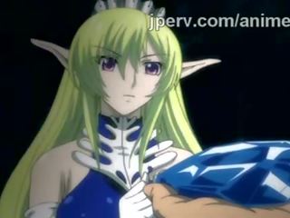 Cute hentai elf takes hefty creampie and facial