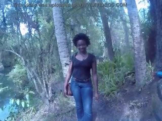 Caught Head At The River - Blowjob Deepthroat Carla Cain Ebony Afro Cum Swallow