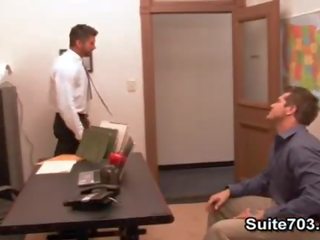 Fabulous gays Berke and Parker fuck in the office